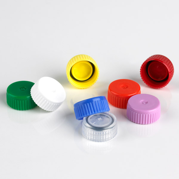 Globe Scientific Screw Cap for Microtube, with O-Ring, Red Microcentrifuge Tube Caps; Screw Cap
